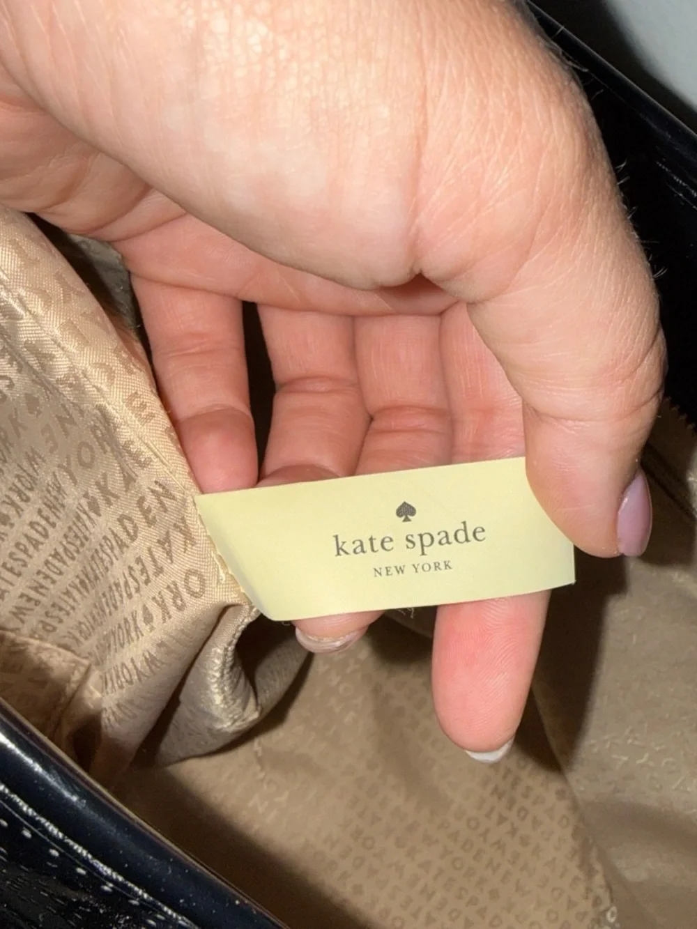Kate Spade Black Patent Perforated Tote